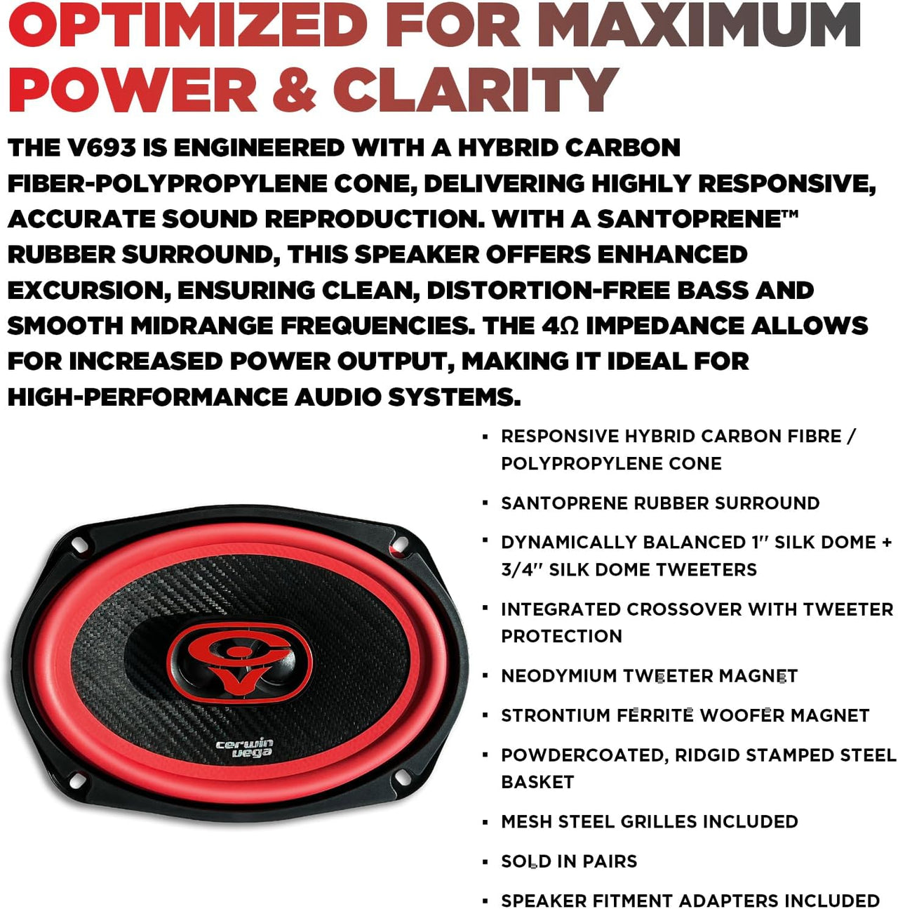 Cerwin Vega V693 2025 Edition - 6"x9" 3-WAY FULL RANGE SPEAKERS