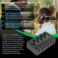 Thumbnail for MR DJ Microamp HA400PRO Ultra-compact 4-channel stereo headphone amplifier