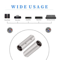 Thumbnail for MR DJ AXLRMM 3-Pin XLR Male to 3-Pin XLR Male Audio Microphone Cable Extension Adapter Connector
