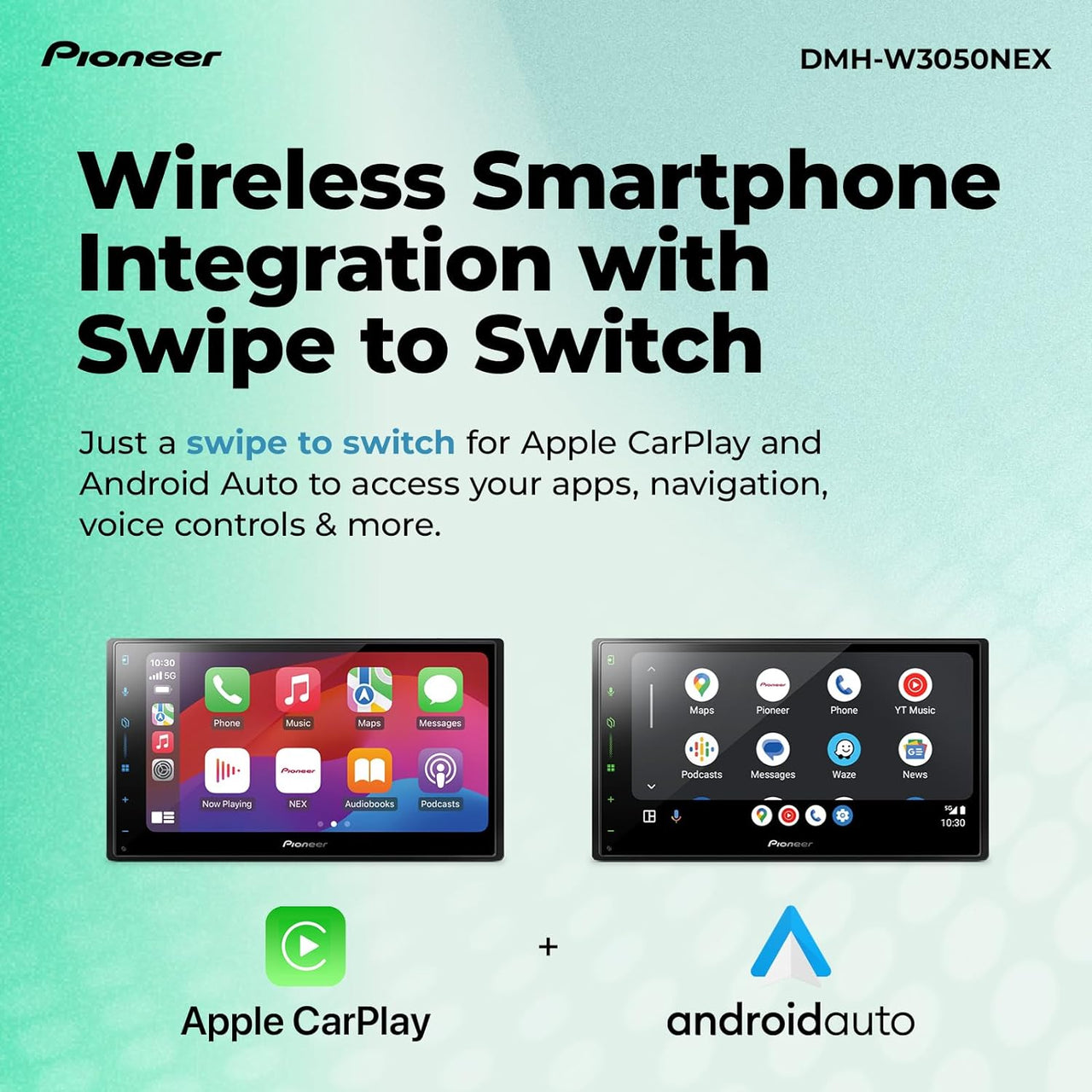 Pioneer DMH-W3050NEX 6.8" Indash Media Receiver CarPlay Android Auto + Camera + bypass