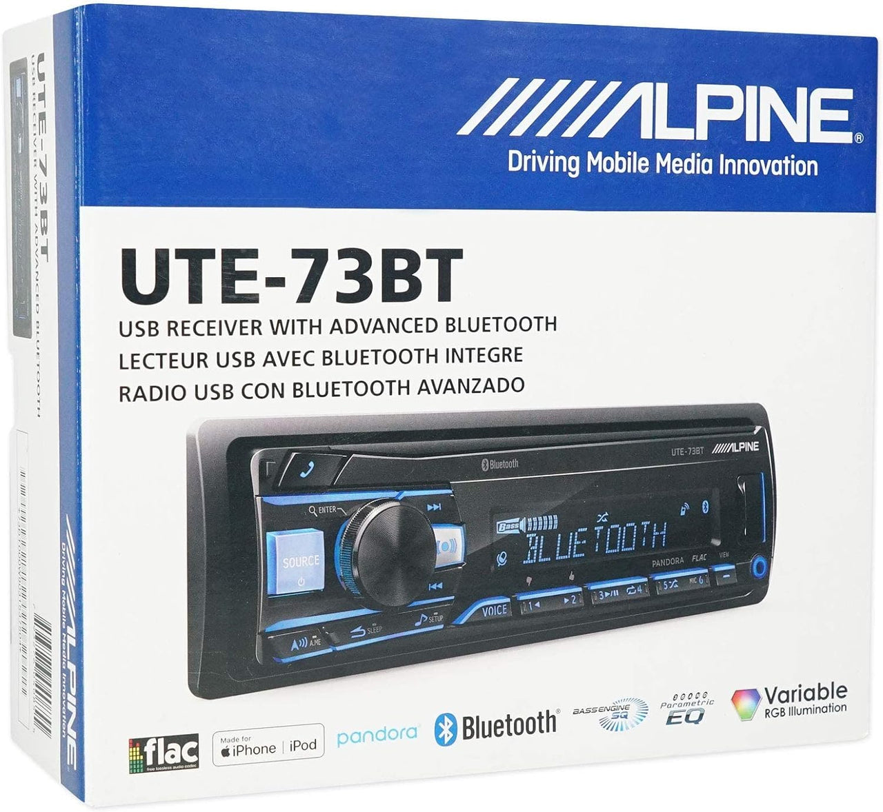 Alpine UTE-73BT Digital Media Bluetooth Stereo Receiver For 2002 KIA Spectra