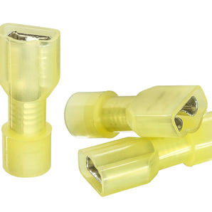 100 12-10 AWG Gauge .250 1/4 Tab Nylon Fully Insulated Female Quick Disconnect