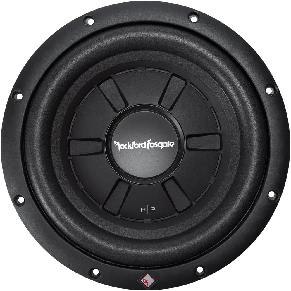 2 Rockford Fosgate Prime R2SD2-12 + 2 Single Sealed Boxes  500W Max 12" shallow mount dual 2-ohm voice coils subwoofer + 2 Single Sealed Boxes