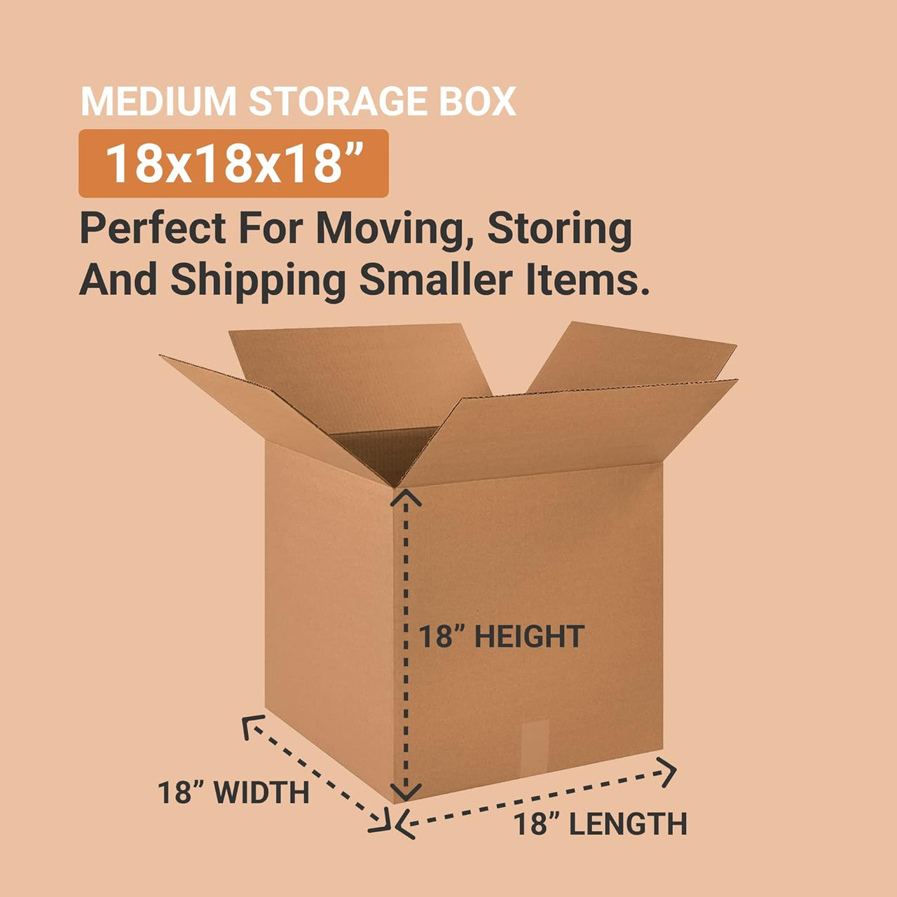 10 Pack Shipping Boxes 18"L x 18"W x 18"H Corrugated Cardboard Box for Packing Moving Storage