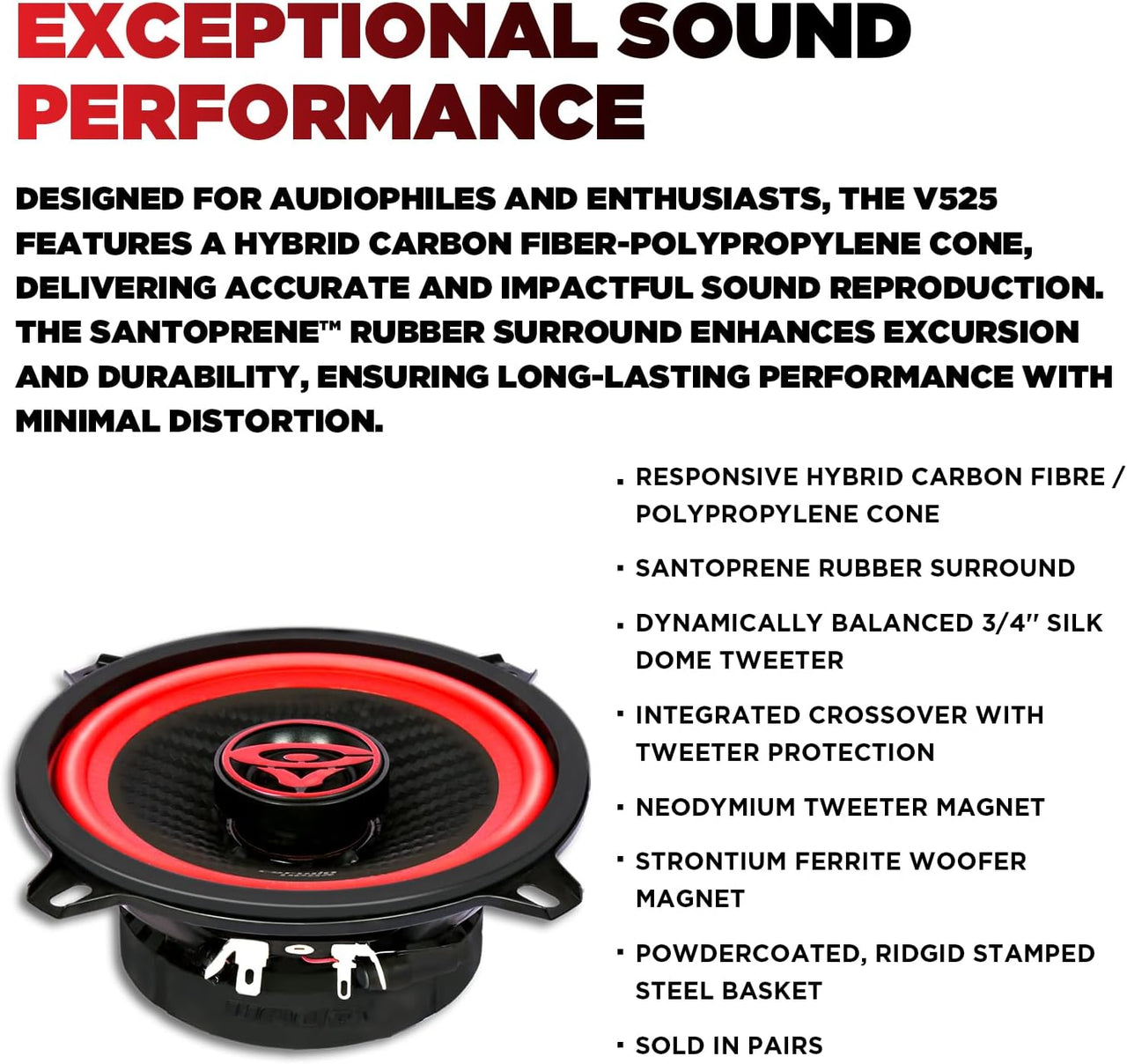 Cerwin Vega V525 2025 Edition 5.25" 2-WAY COAXIAL FULL RANGE SPEAKERS