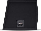 Rockford Fosgate Punch P1-1X10 single P1 10 inch loaded subwoofer enclosure ported view, showcasing powerful audio design