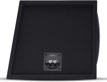Rockford Fosgate Punch P1-1X10 single P1 10 inch loaded subwoofer enclosure ported view, showcasing powerful audio design