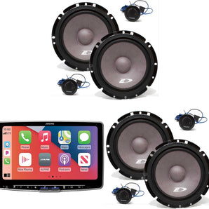 Alpine ILX-F511 11" Multimedia Receiver, 2 Pairs SXE-1751S 6.5" Component Set