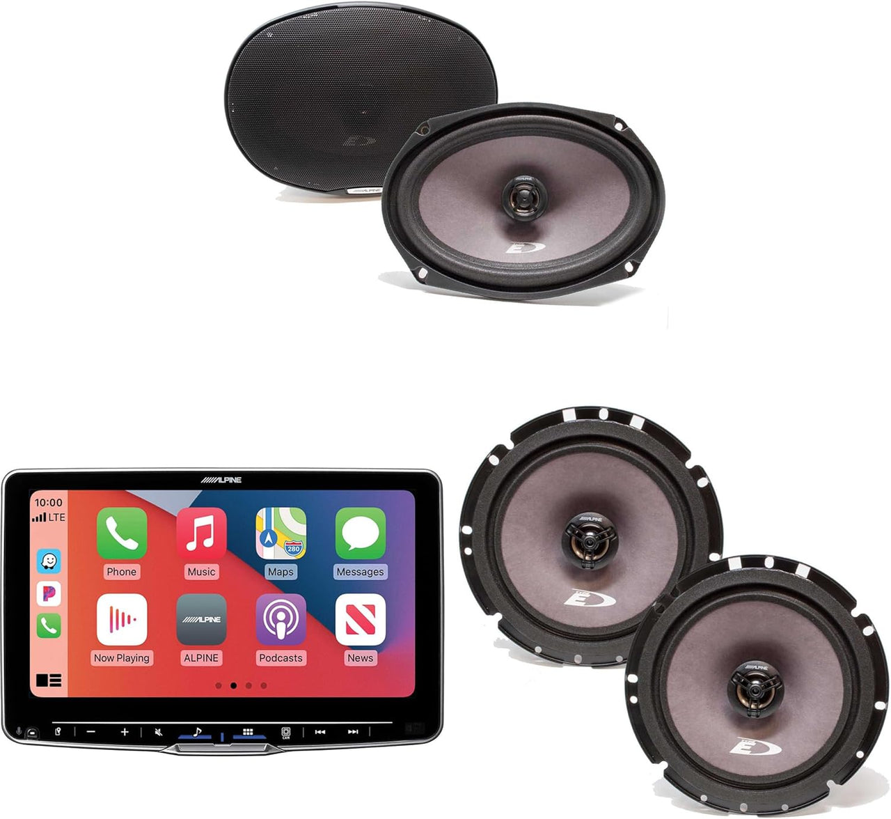 Alpine ILX-F509 Halo9 9" Multimedia Touchscreen Receiver & A Pair Alpine SXE-1726S 6.5" Coax and A Pair SXE-6926S 6x9 Coax Speakers