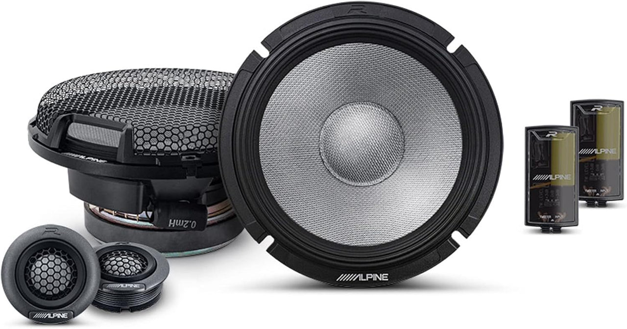 Alpine R-S65C.2 Component Speaker + Adapters + Harness Fit Honda Acura Vehicles