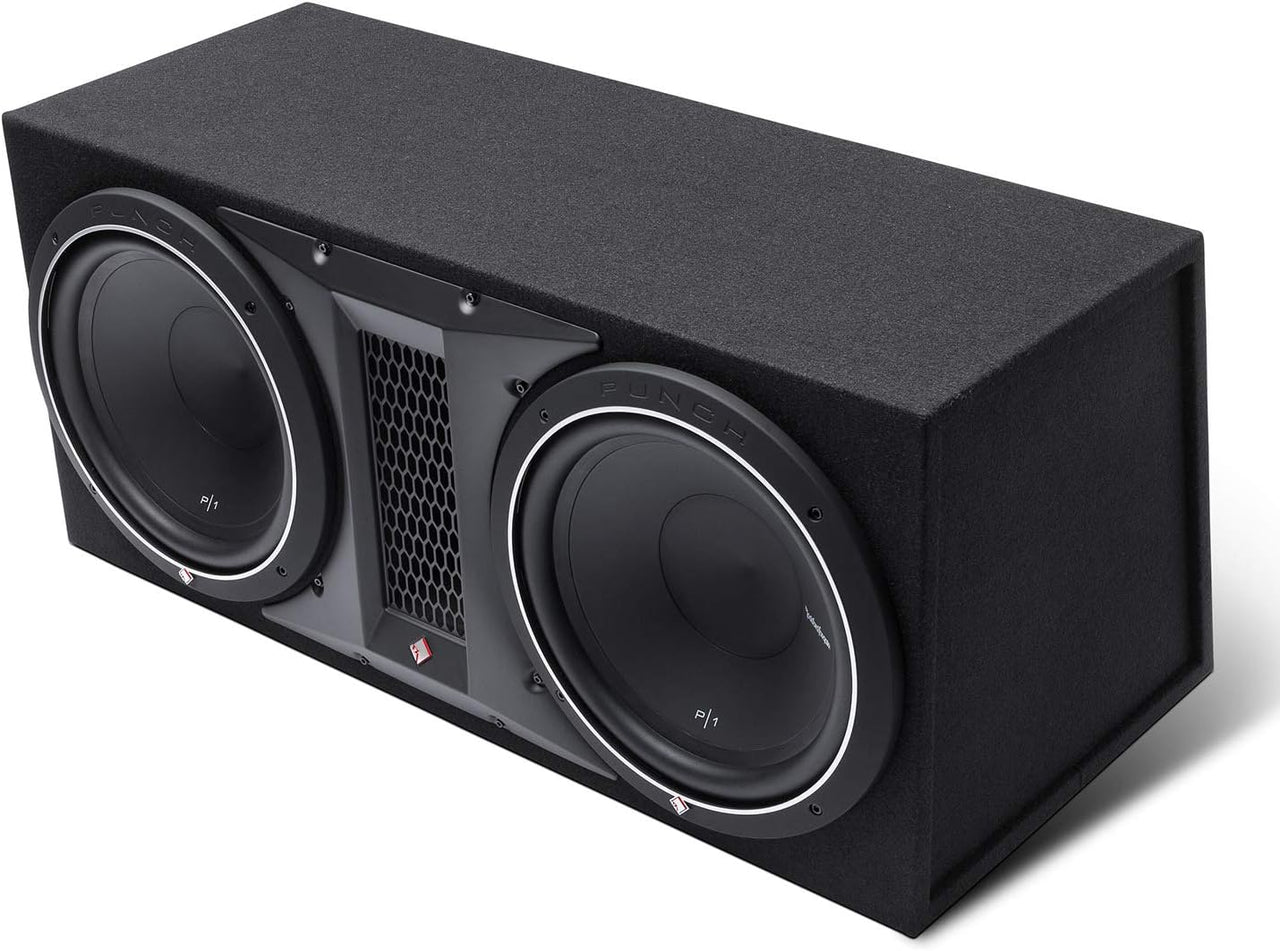 Rockford Fosgate Punch P1-2X12 & P500X1BD<BR/>1000W Peak Punch P1 Dual 12" Loaded Subwoofer Enclosure Ported