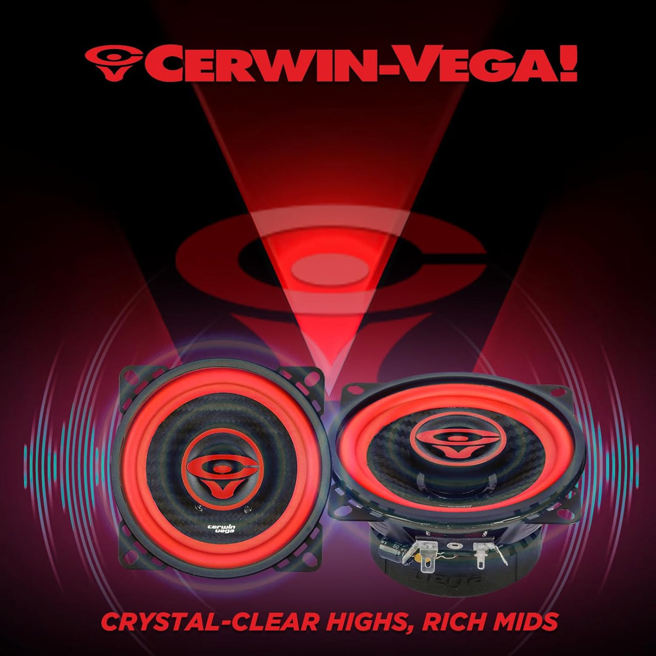 Cerwin Vega V4 2025 Edition 4" 2-Way Coaxial Speakers (4Ω)
