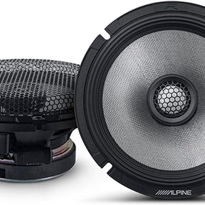Alpine R2-S65 600W Peak 6.5" R-Series 2-Way Coaxial Speakers Hard-Dome Tweeters