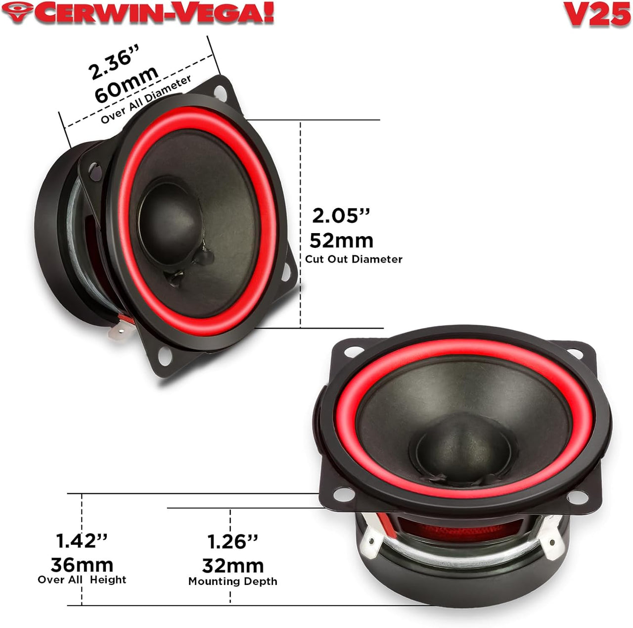 Cerwin Vega V25 2025 Edition - 2.5" FULL RANGE SPEAKER