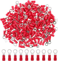 Thumbnail for E-RTR2218-100 22/18-Gauge Red Economy Nylon Ring Terminals