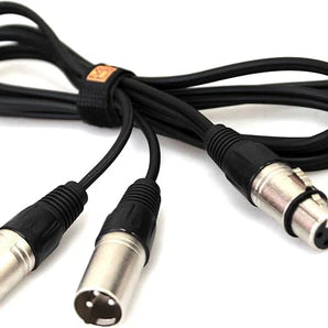 MR DJ CXFDXM12 12FT Single XLR Female to Dual XLR Male Microphone Splitter Cable