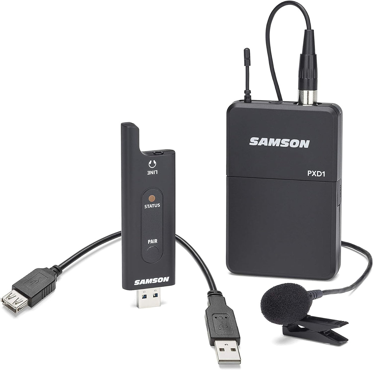 Samson XPD2 Lavalier USB Digital Wireless System with Lavalier Microphone and USB Stick Receiver, Works with Computers and Samson Expedition Portable PA Systems