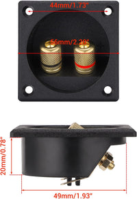 Thumbnail for American Terminal 2PCS 2.2 Inch Square 2-Way Speaker Box Terminal Cup Binding Post Subwoofer Box Speaker Terminal for DIY Home Car Stereo Speaker Subwoofer