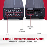 Thumbnail for Power Acoustik MICRO4-1500D 1500W Class D Compact 4-Channel Car Amplifier