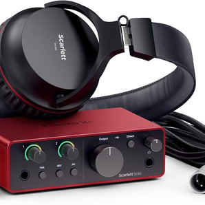 Focusrite Scarlett Solo Studio Recording + Microphone + Headphones