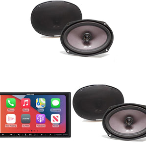 Alpine iLX-407 7" Multimedia Carplay Android Auto & 2 Pairs SXE-6926S 6x9 Coax Speakers