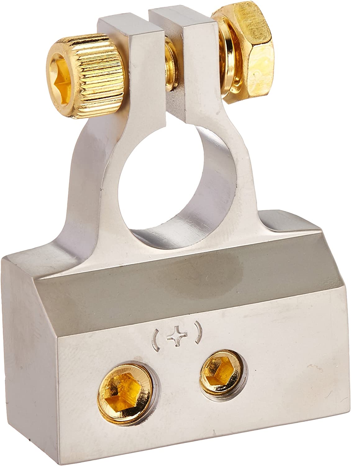 4 MK Audio MBTC300PN 0/2/4/6/8 AWG Single Positive & Negative Power Battery Terminal Connectors Chrome