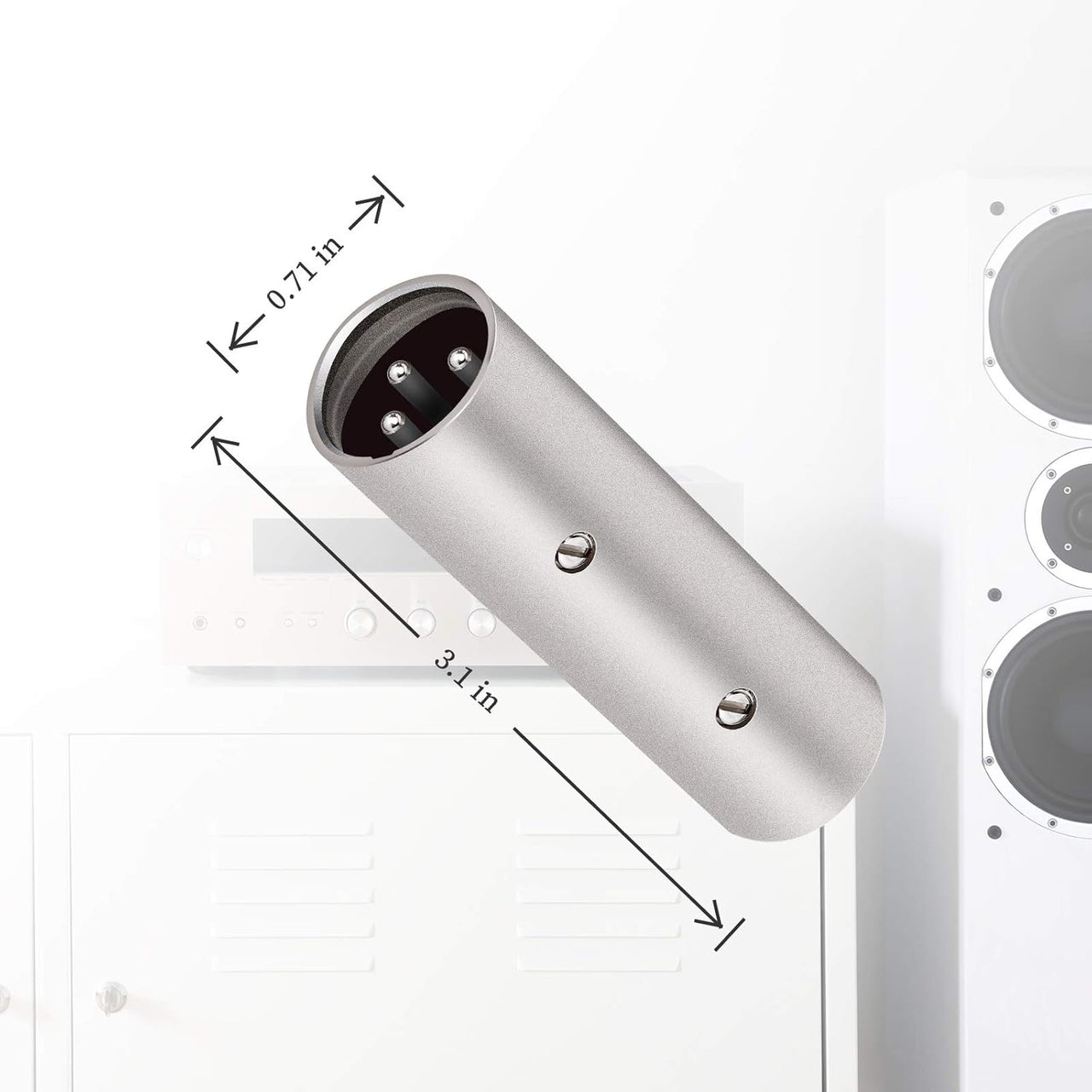 MR DJ AXLRMM 3-Pin XLR Male to 3-Pin XLR Male Audio Microphone Cable Extension Adapter Connector