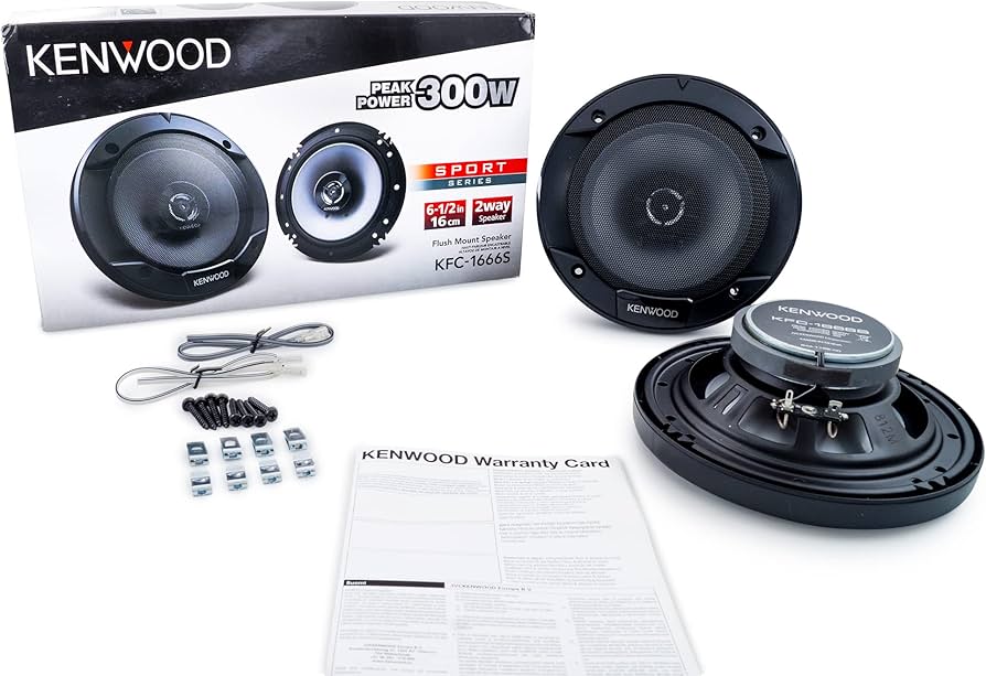 2 Pairs Kenwood KFC-1666S 600W 6.5" KFC 2-Way Coaxial Speakers Magnet Phone Holder Bundle
