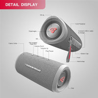 Thumbnail for Cerwin Vega VMGRY Vega Mini Gray Portable Compact Powerhouse Bluetooth Speaker