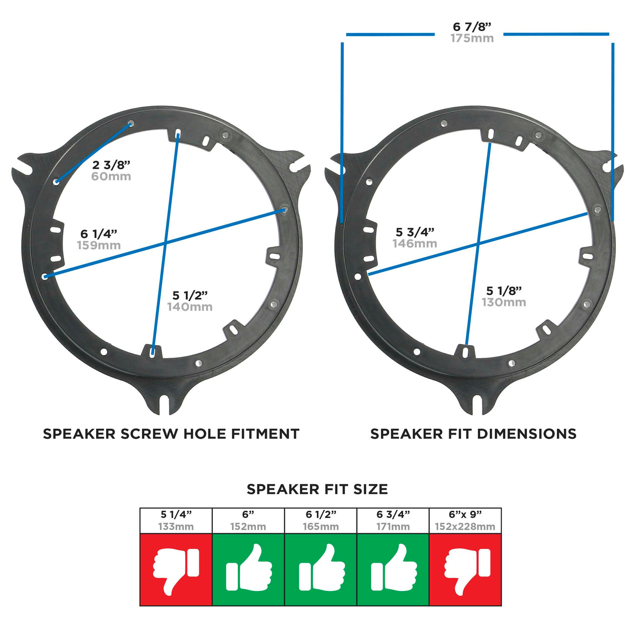 Metra 82-7400 Speaker Plate 6 to 6.75" Compatible Fits Nissan/Infiniti Multi 2000-Up