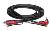 Thumbnail for Hosa CRA-201DJ, Dual RCA to Dual Right Angle RCA with Ground Wire Stereo Interconnect Cable - 1 Meter