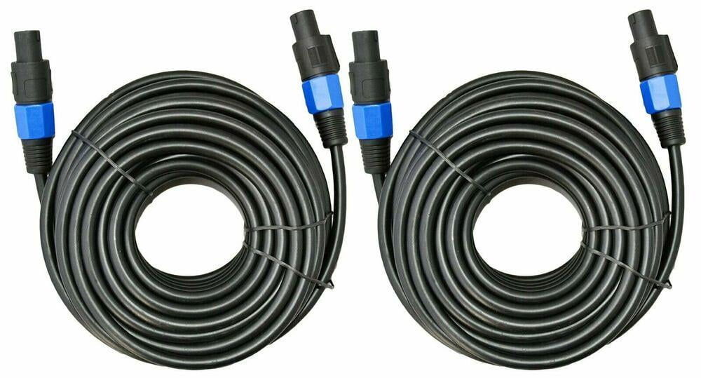 2 MK Audio MKSSM25 Speakon Male to Speakon Male 25 Ft. True 12 Gauge Wire PA DJ Pro Audio Speaker Cable