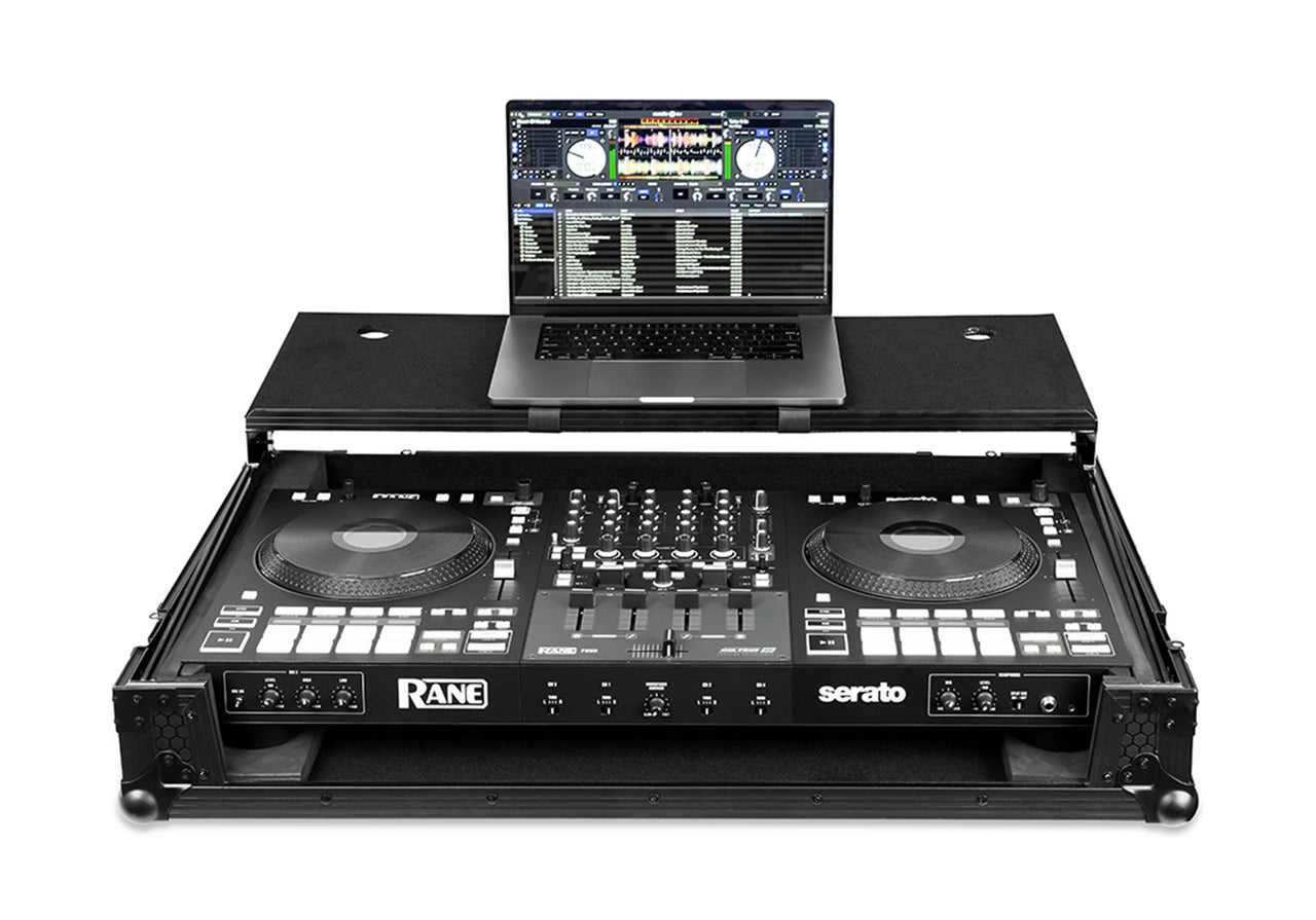 Headliner HL10016 Pitch Black Flight Case for Rane Four and Performer with Laptop Platform and Wheels