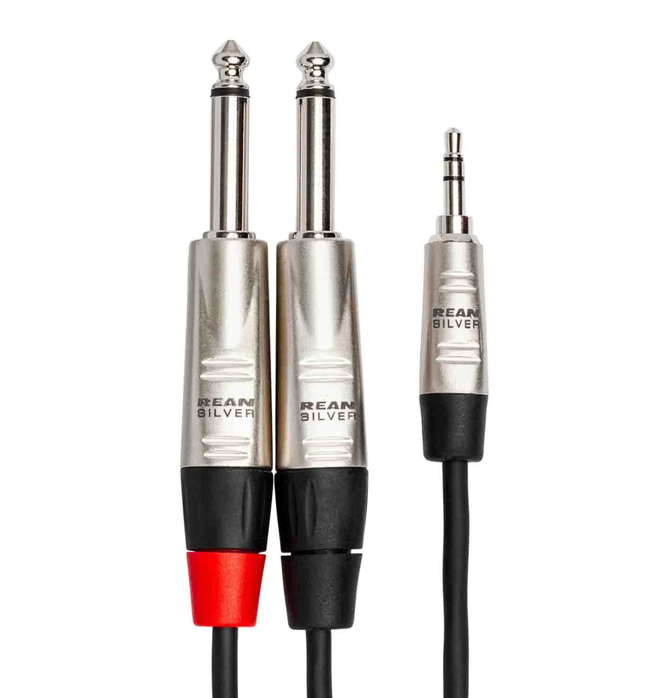 Hosa HMP-003Y, REAN 3.5mm TRS to Dual 1/4" TS Pro Stereo Breakout Cable - 3 Feet