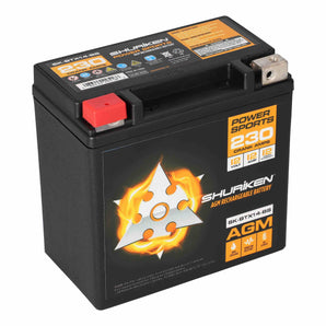 Shuriken SK-BTX14-BS 230 CRANK AMPS / 12AMP HOURS AGM Power Sports 12V Battery