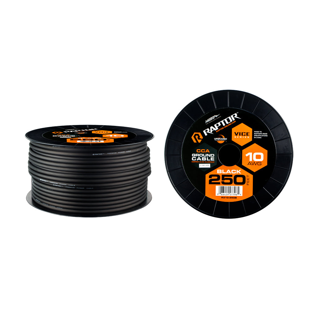 Raptor R3BK10-250 250ft 10 AWG  Black CCA Vice-series Power Cable