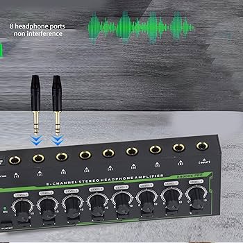 MR DJ Microamp HA800PRO Ultra-compact 8-channel stereo headphone amplifier