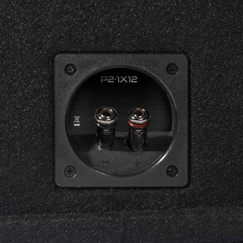 Rockford Fosgate P2-1X12 12" Subwoofer Loaded Enclosure with 800W Peak Power and sleek design.