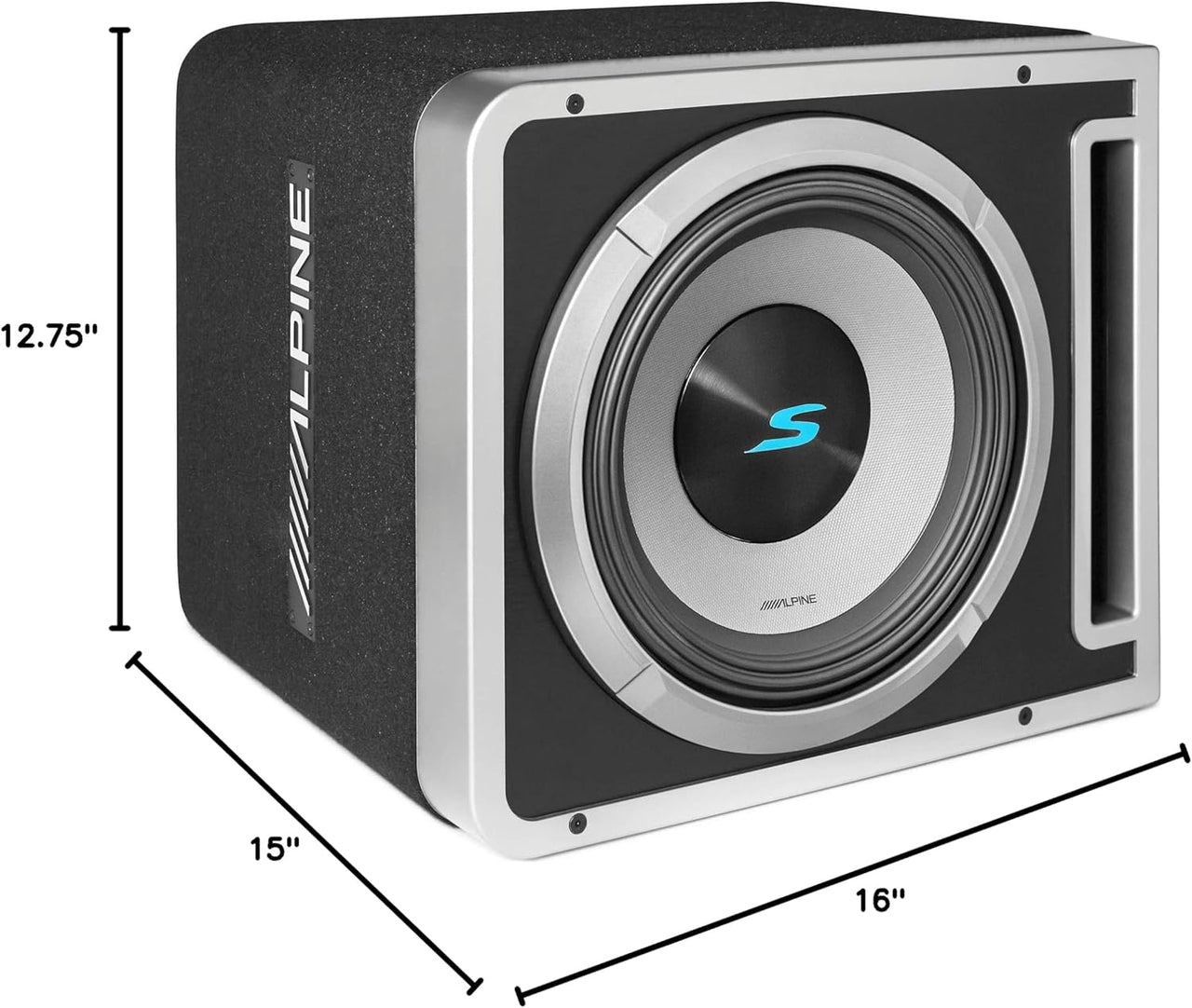 2 Alpine S2-SB10V Loaded 10" 600w S-W10D4 Subwoofers + Ported Sub Enclosure Box