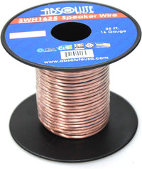 Thumbnail for Absolute USA SWH1625 25' 16 Gauge Car Home Audio Speaker Wire Cable Spool