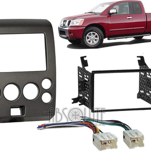 Absolute ABS99-7406 Fits Nissan Titan 2004-2005 Double DIN Stereo Harness Radio Install Dash Kit