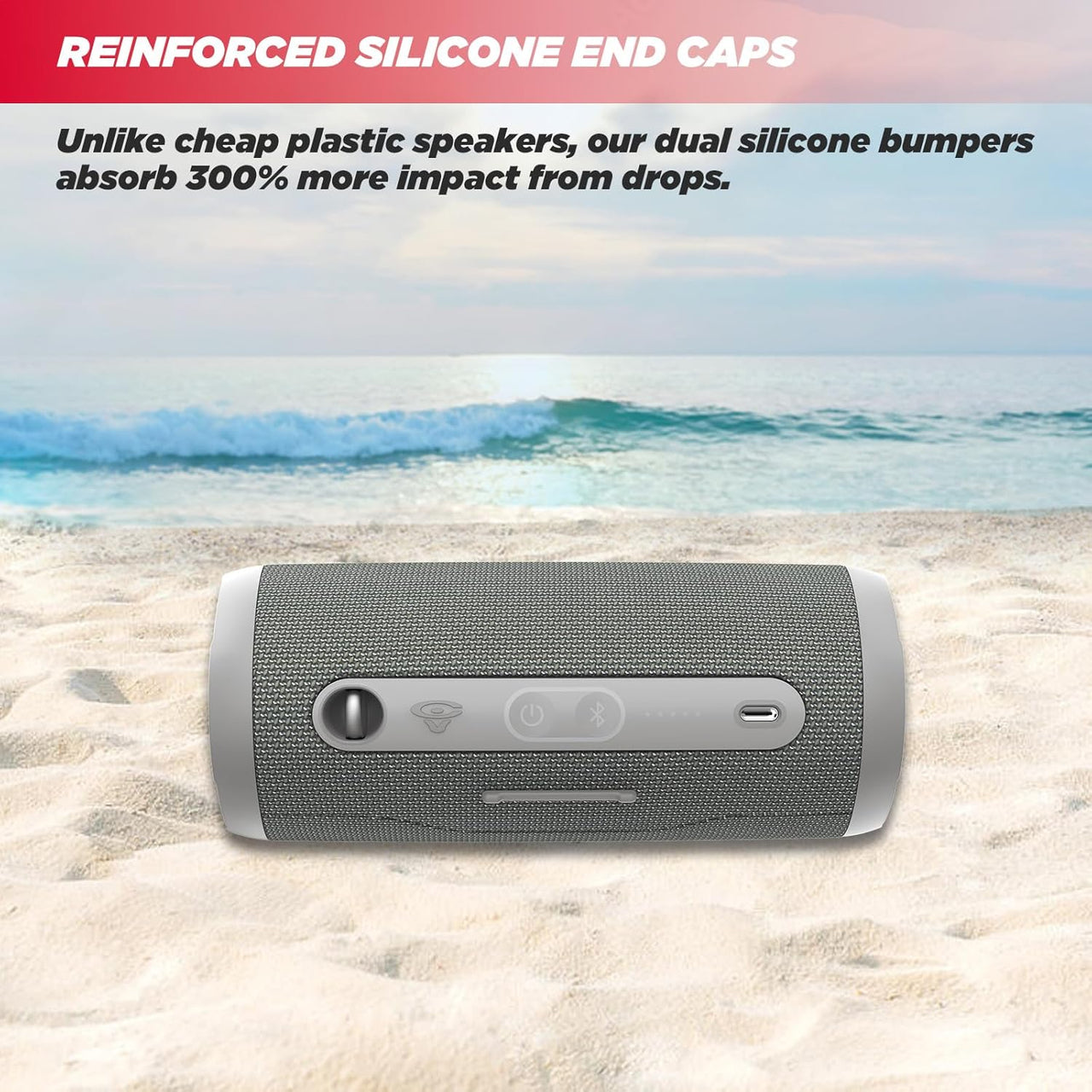 Cerwin Vega VMGRY Vega Mini Gray Portable Compact Powerhouse Bluetooth Speaker