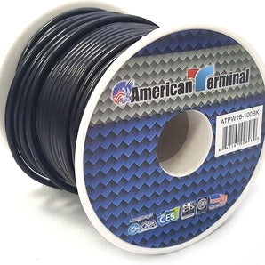 American Terminal ATPW16-100BK 16 Gauge Primary Wire, Black