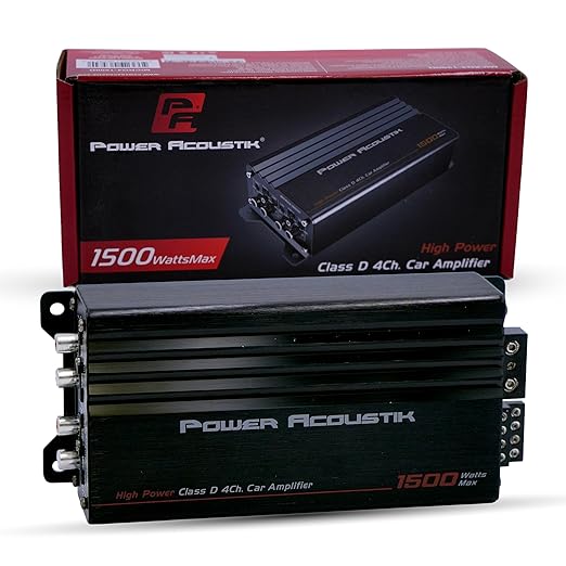 Power Acoustik MICRO4-1500D 1500W Class D Compact 4-Channel Car Amplifier