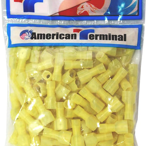 American Terminal E-FMY250N-100 Nylon Fully-Insulated Male Quick Disconnect 12/10-Gauge, 100 pk
