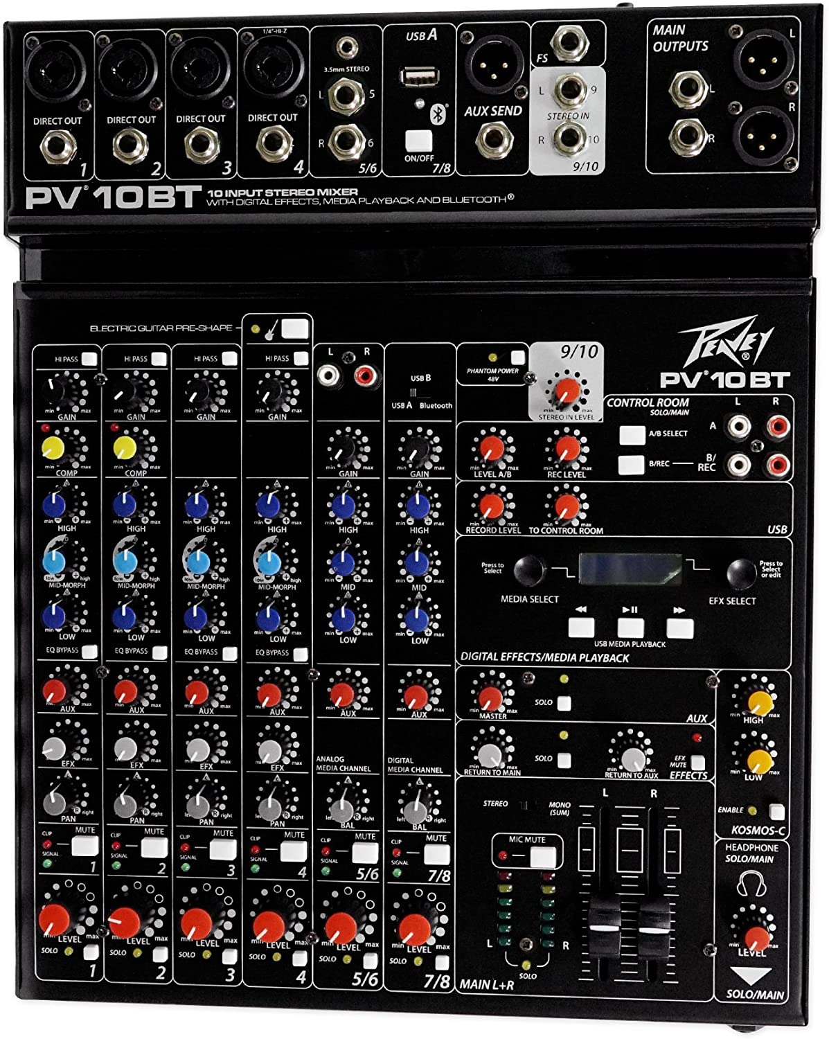 Peavey PV 10 BT 10 Channel Compact Mixing Mixer Console with Bluetooth