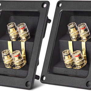 American Terminal 2PCS Rectangle 4-Way Speaker Box Terminal Cup