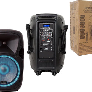 Absolute USPROBAT15 15" Rechargeable Bluetooth PA Speaker 3500W Portable Powered Active Speaker