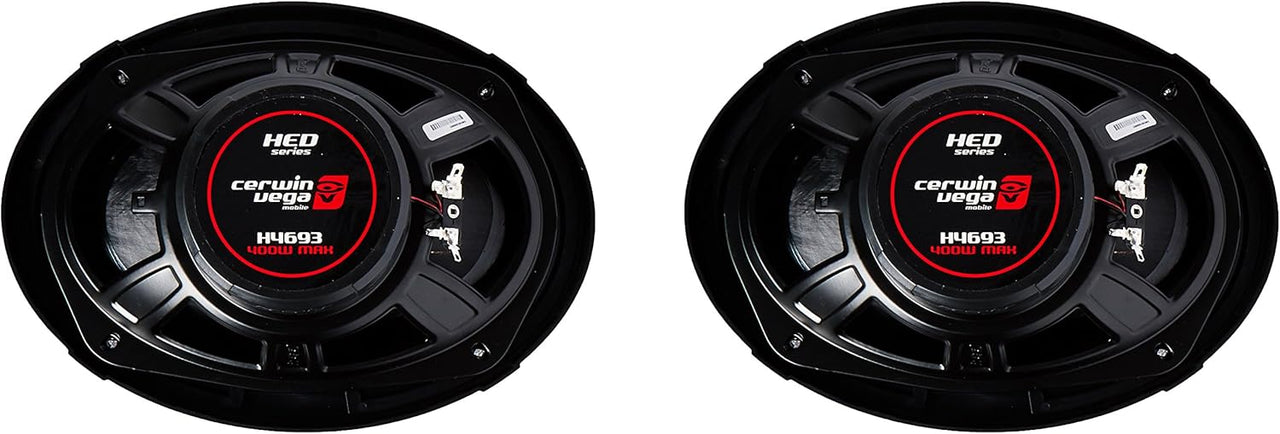 Cerwin Vega H7693 6x9" 3-Way Speakers + Black Flat Enclosure Speaker Box