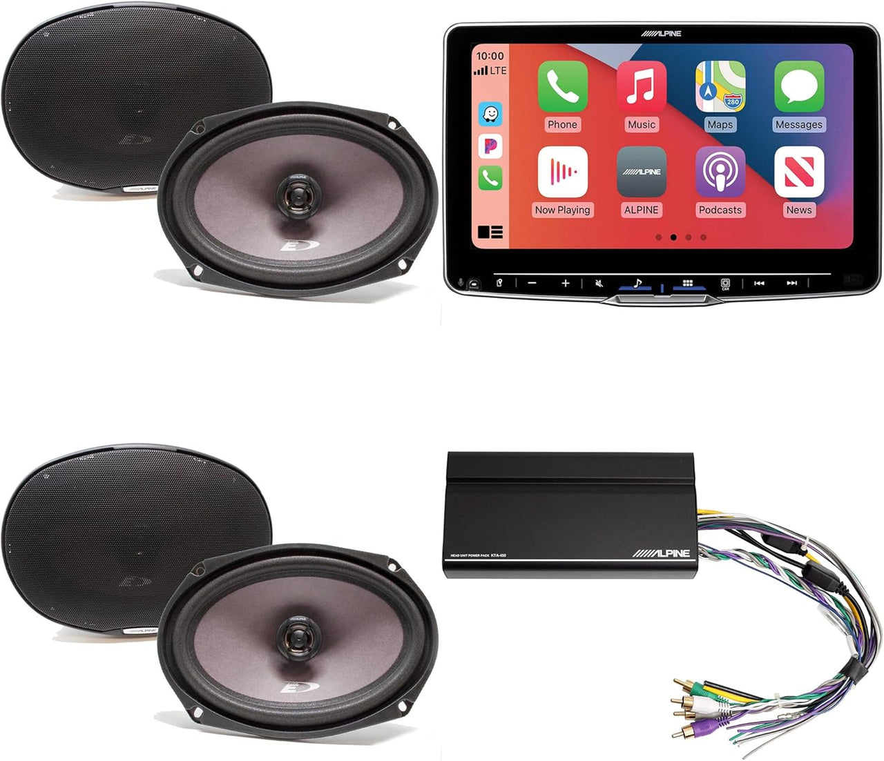 Alpine ILX-F509 Halo9 9" & 2 SXE-6926S 6x9" Speaker & KTA-450 4Ch Amp